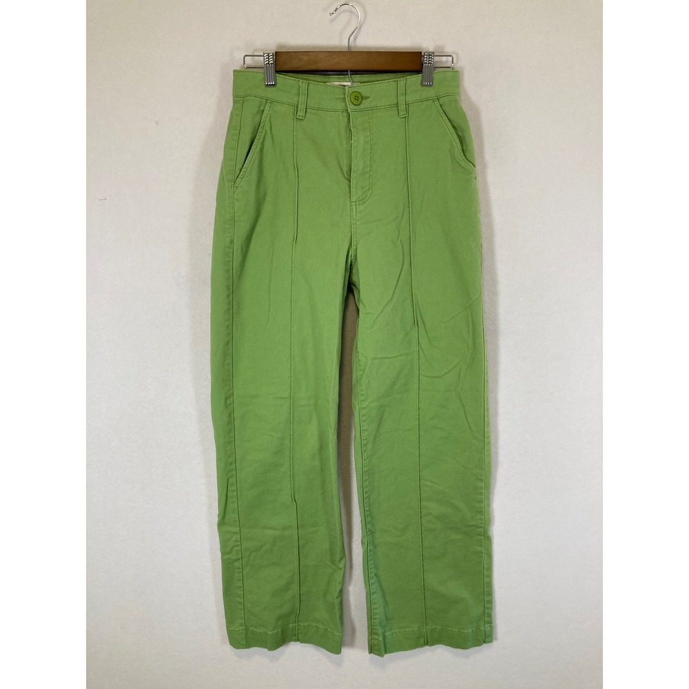 Eclectic Cotton On Women 6 Green High Rise Wide Leg Front Seam Trousers Pants